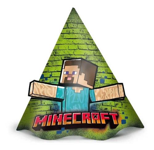 Chapéu de Festa Minecraft - 12 unidades