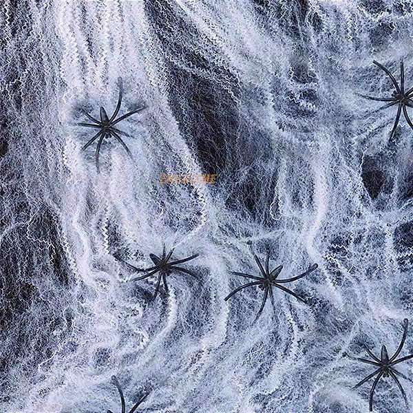 Teia De Aranha Falsa Branca Decoração De Halloween