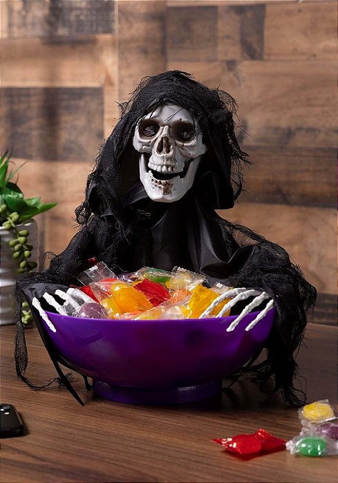 Baleiro Caveira Halloween – Com Movimento e Som 👻🔊 | Diversão Assustadora!