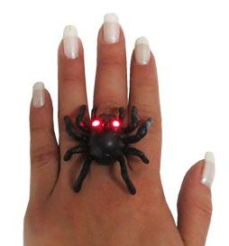 Anel Aranha Pisca Halloween - 1 Unidade