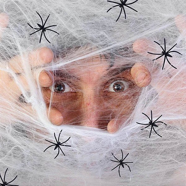 Teia de Aranha Falsa Halloween – Cores Sortidas | Decoração Assustadora