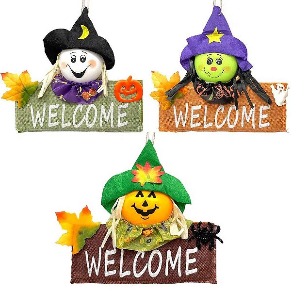Placa Welcome Halloween