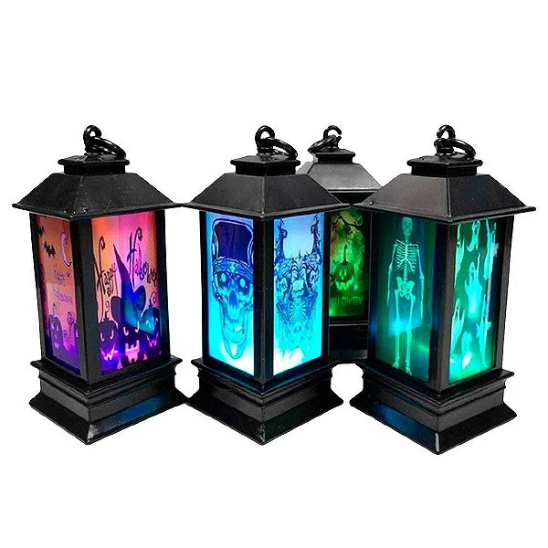 Mini Luminária Lampião Halloween - 13cm - 1 Unidade