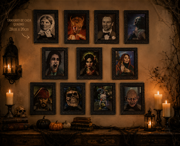 Quadro 3D Do Terror Holográfico Monstros 28x20cm - Modelos Variados - 1 Unidade