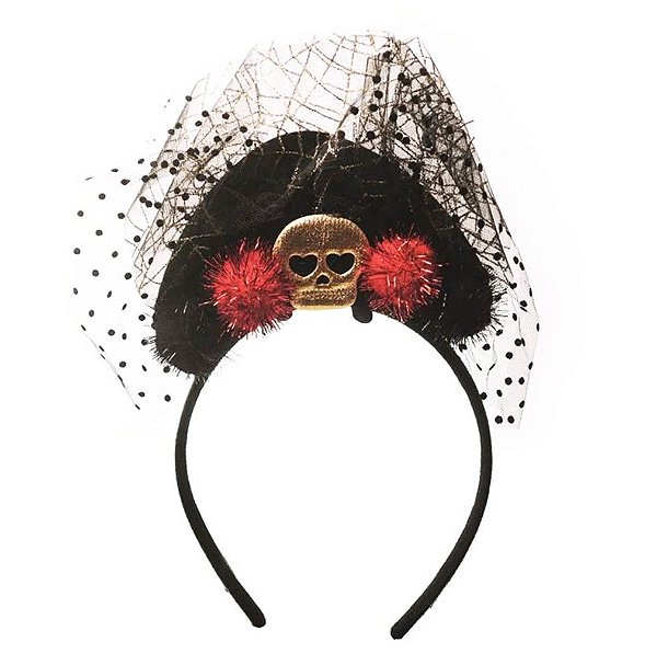 Tiara Caveira com Tule