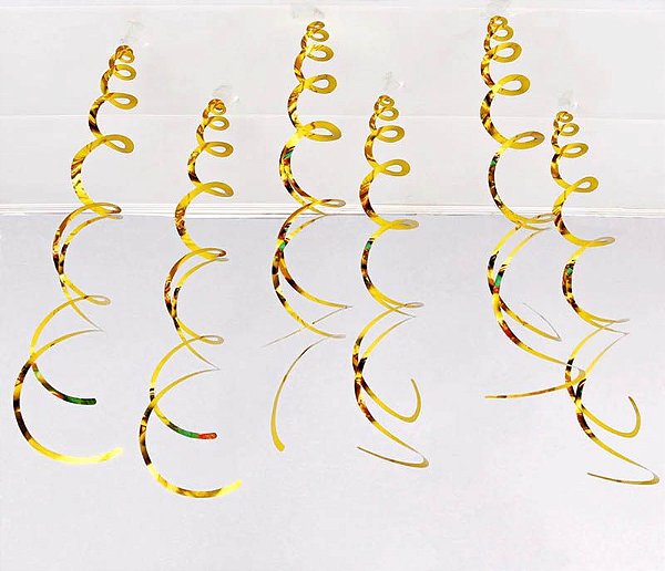 Enfeite Decorativo Espiral Dourada - 3 unidades