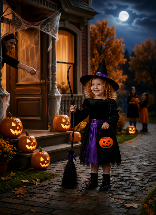 Mini Balde de Abóbora Halloween 7cm