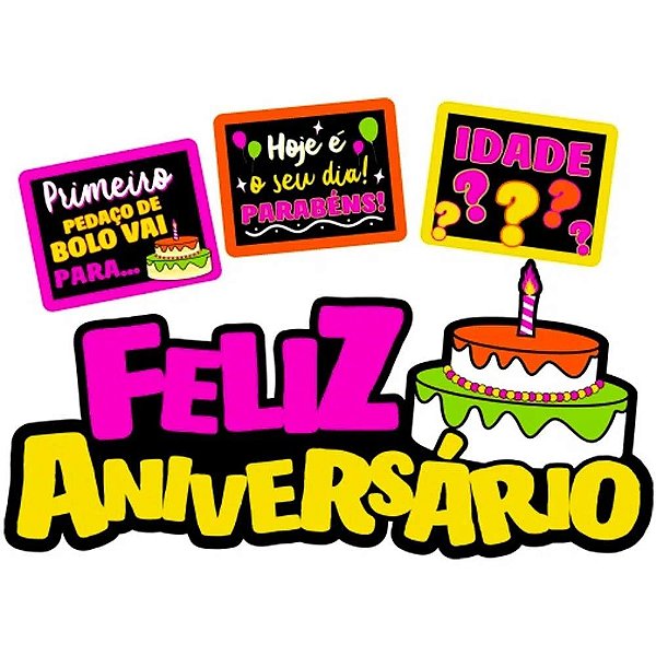 Painel Feliz Aniversário Neon