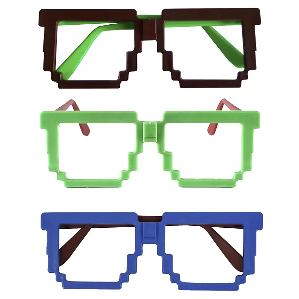 Óculos Gamer de Plástico Sem Lentes Retrô - 1 Unidade Sortido
