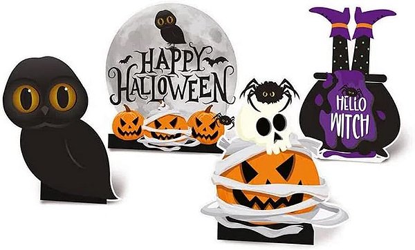 Decoração de Mesa Halloween 28cm - 4 Unidades