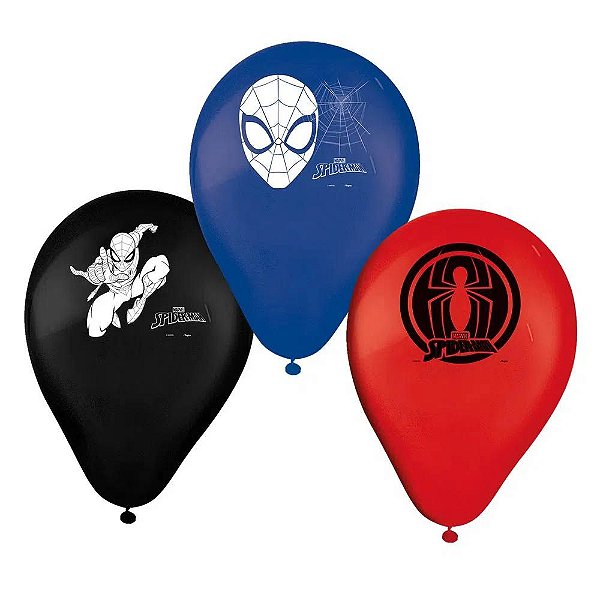 Balões Bexigas Festa Homem Aranha - 9 Polegadas (23cm) - 25 Unidades