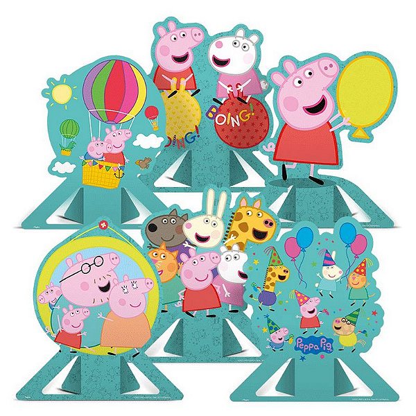 Decoração de Mesa Peppa Pig - 6 unidades