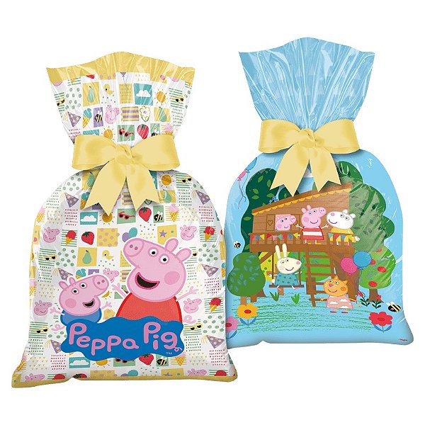 Sacola de Festa para Lembrancinhas Peppa - 12 Unidades