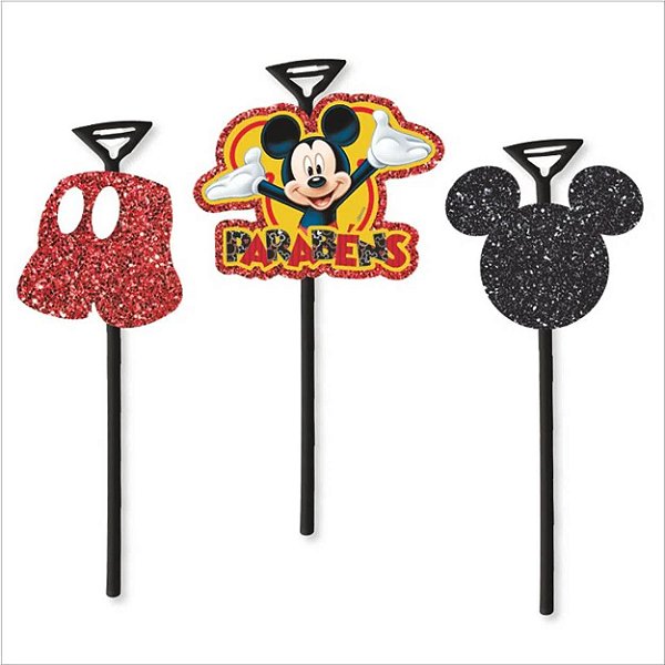 Topo de Bolo com Vareta Mickey