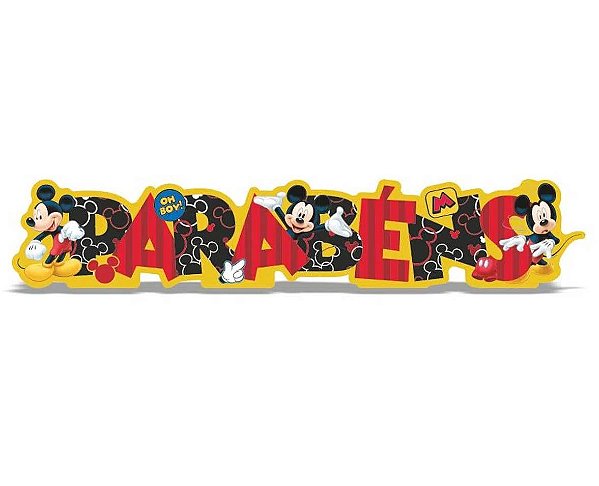 Enfeite de Mesa Parabéns Mickey