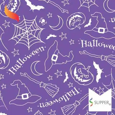 TNT Estampado Halloween Roxo  - 1 metro