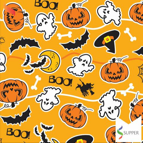 TNT Estampado Halloween Abóboras Laranjas  - 1 metro