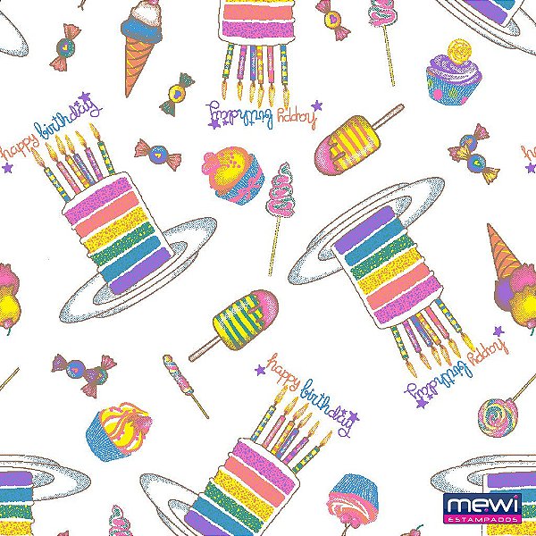 TNT Estampado Candy Festa- 1 metro