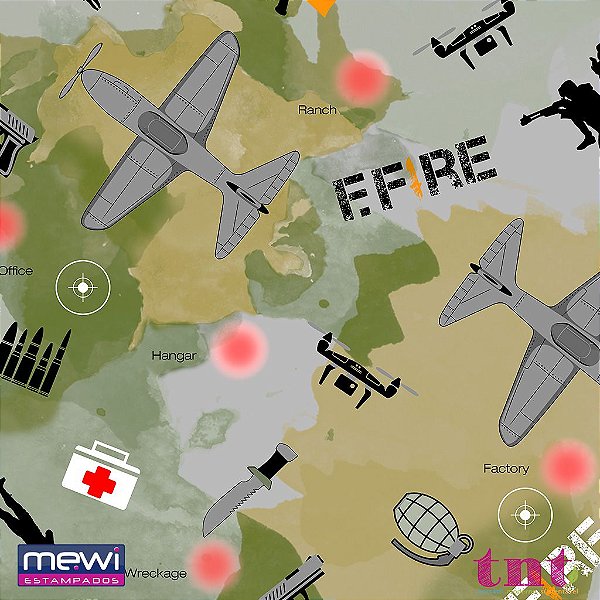 TNT Estampado Guerra de Fogo - 1 metro