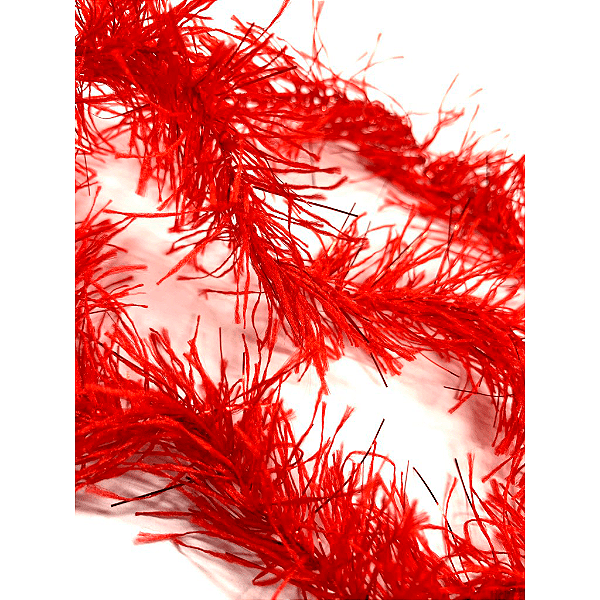 Marabú Fino de Tecido Decorativo 1,60m – Vermelho - 12 Unidades