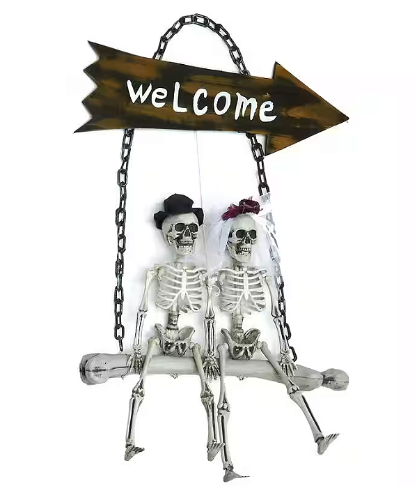 Enfeite Casal Welcome Halloween
