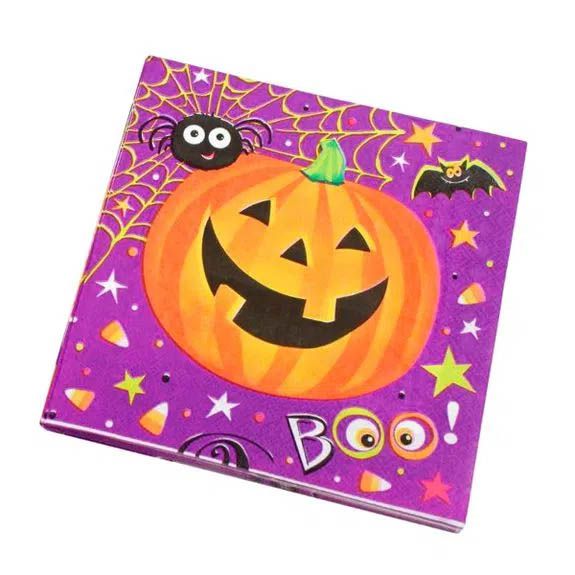 Guardanapo Abóbora Roxa Halloween - 20 unidades