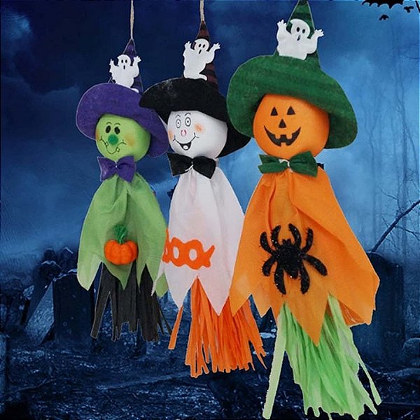 Decoração de Halloween Enfeite Fantasminha de Pendurar - Cores Sortidas - 1 Unidade