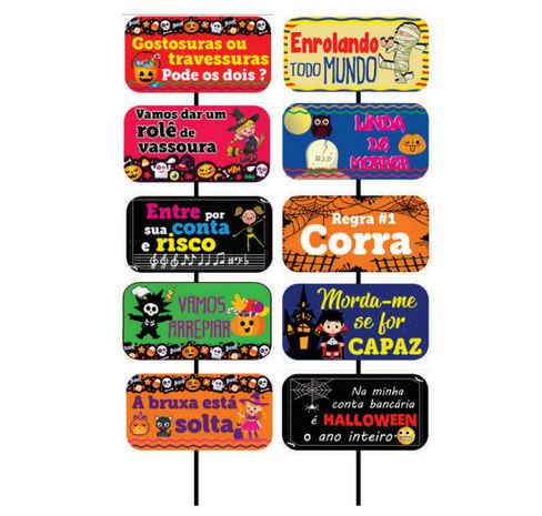 Plaquinhas para Foto Halloween Difiori 10 un