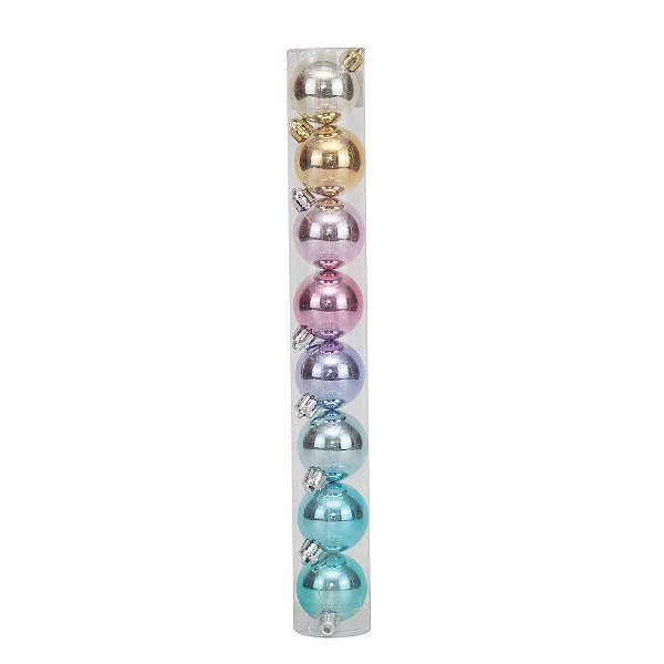 Bola Rainbow Lisa Colorida 4cm - 8 un