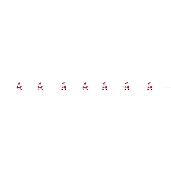 Cordão 20 Leds Claro Papai Noel Vermelho