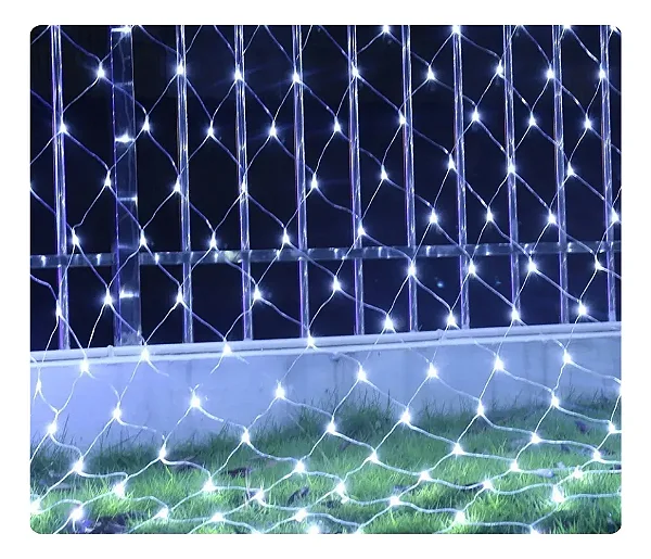 Rede de Luz 180 LEDs Branco Frio – Fio Incolor – 1,45m – 127V