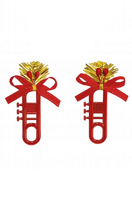 Ornamento Natalino Pistão Vermelho 8cm – 2 Unidades