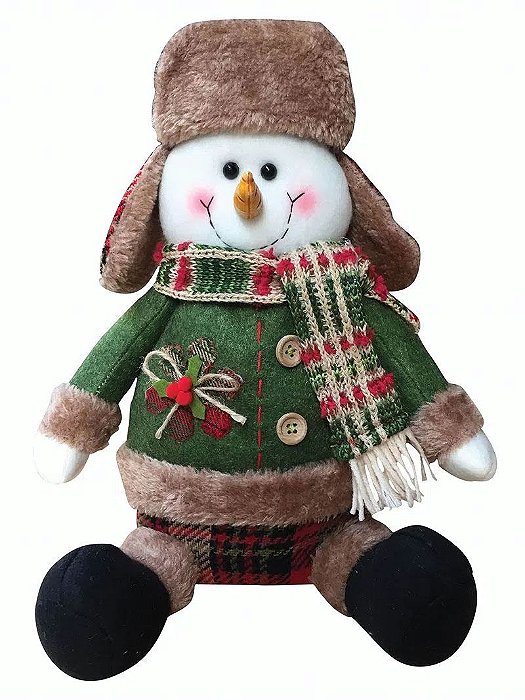 Boneco de Neve Sentado 30 cm