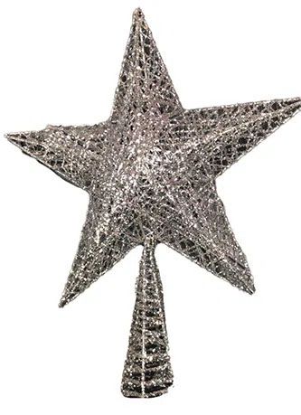 Estrela Ponteira de Árvore 25x20cm Prata