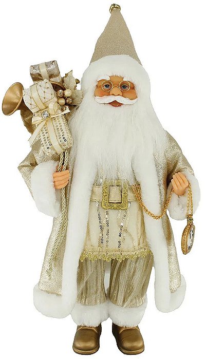Papai Noel em Pé Dourado 45 cm