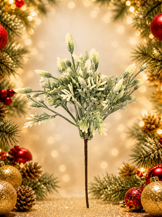 Pick Decorativo com Folhas Verdes – 21cm