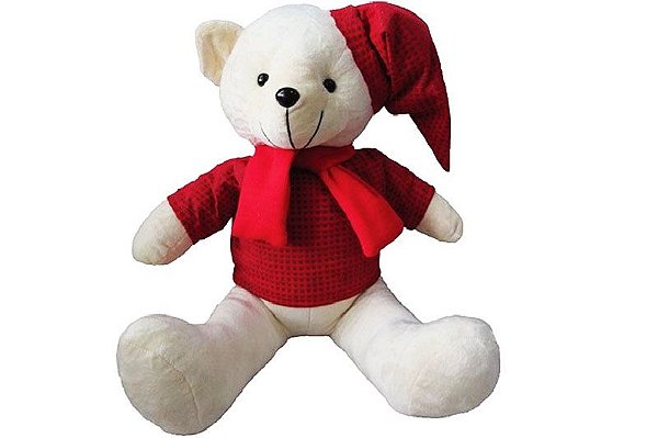 Urso De Pelúcia Grande Sentado 40cm