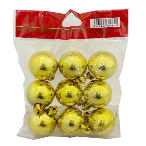Bola 40mm Ouro - 9 unidades