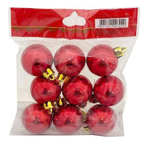 Bola 40mm Vermelha - 9 unidades