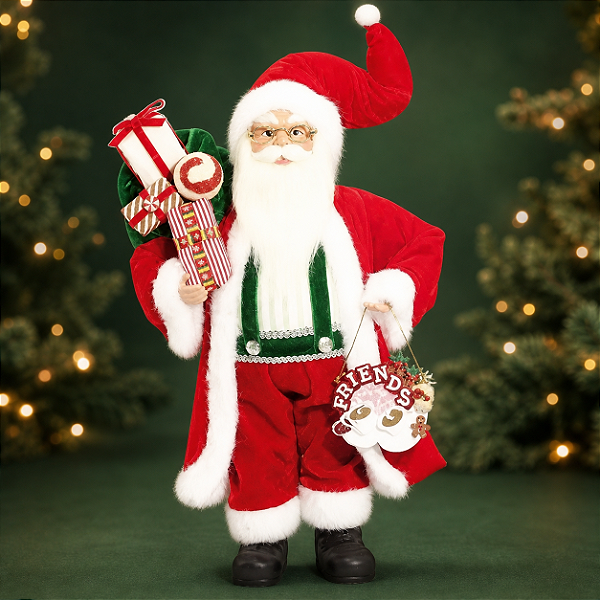 Papai Noel Festivo 41cm – Enfeite Natalino Tradicional e Encantador