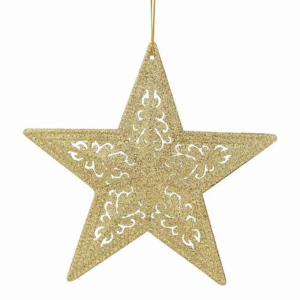 Estrela Filigrana Dourada 20cm