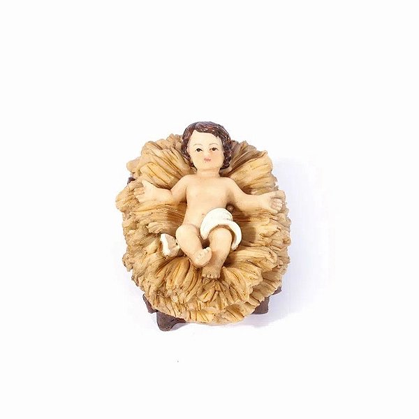Menino Jesus Manjedoura Poliresina 8cm Para Presépio De Natal