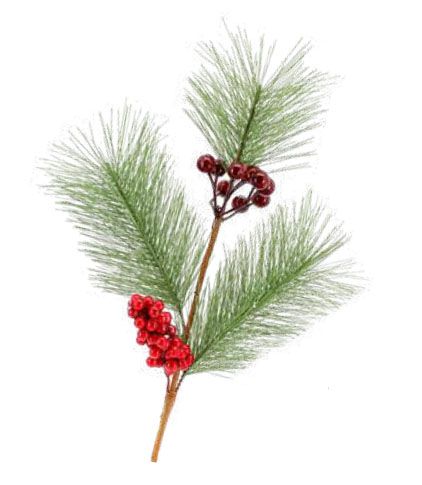 Galho Monofilamento Verde com Berries