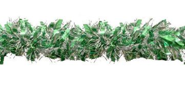 Festão de Natal Metalizado Verde Com Prata - 2 Metros x 10cm