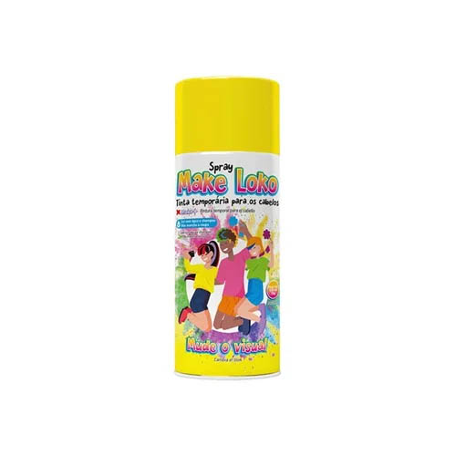 Tinta Spray Temporária Para Cabelo Amarelo - 120 ml