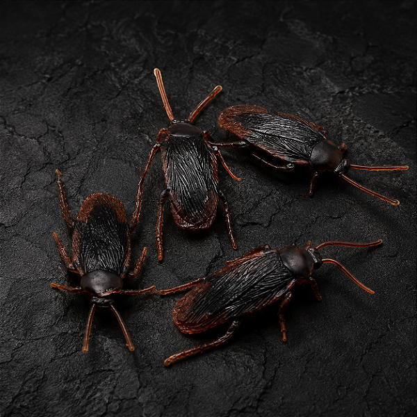 Barata de Plástico Falsa Realista Halloween – Kit com 12 Unidades