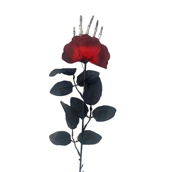 Rosa Halloween com Enfeite - 41cm - 1 Unidade
