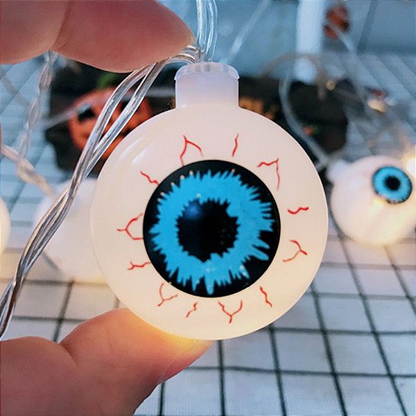 Varal Olhos Led Halloween - 2,5 Metro
