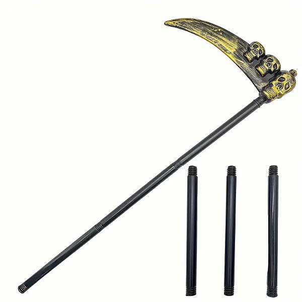 Foice Plástico Desmontável - Halloween - Cor Preto