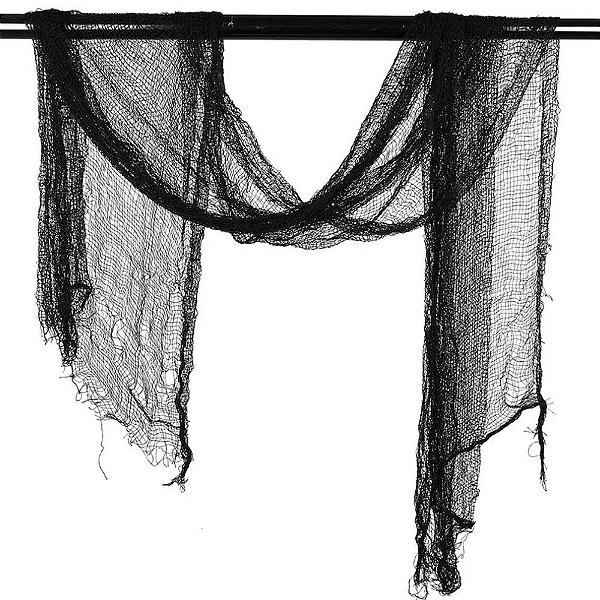 Teia Cortina De Pano Preto Decoração Halloween - Tamanho  60cm x 160cm